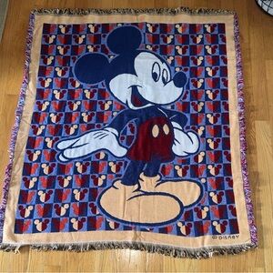 VTG Walt Disney MICKEY MOUSE Throw Blanket 50 x 52
